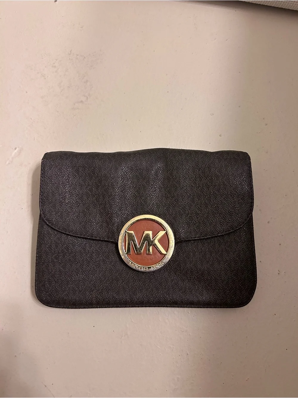 Michael Kors Fulton Signature Brown Flap Crossbody Bag